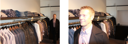 Images taken in a store with an eye-level camera. The lens delivers images with a wide field of view, which is useful for both overview surveillance and face identification.